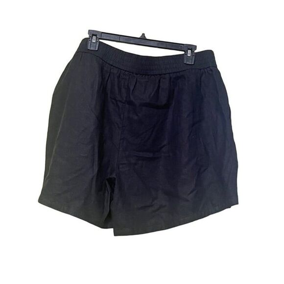 Treasure & Bond Pull-on Relaxed Linen-blend Shorts, Black, Sz. XL - Picture 6 of 9